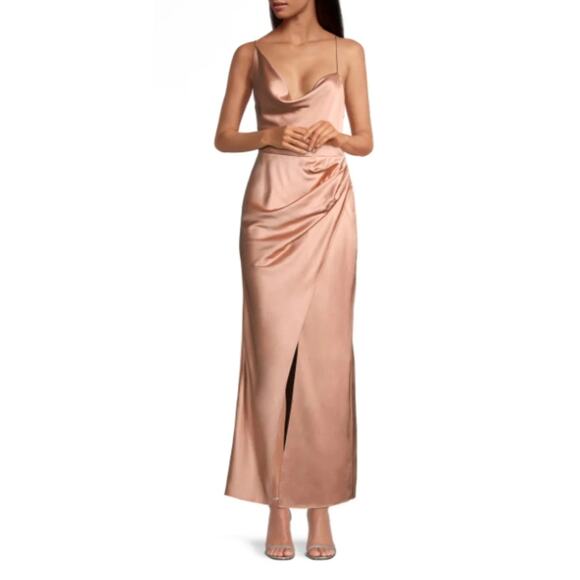 Significant Other Aria Dress Women’s Size 6 Satin Slip Gown Nude Pink Formal - Picture 1 of 12